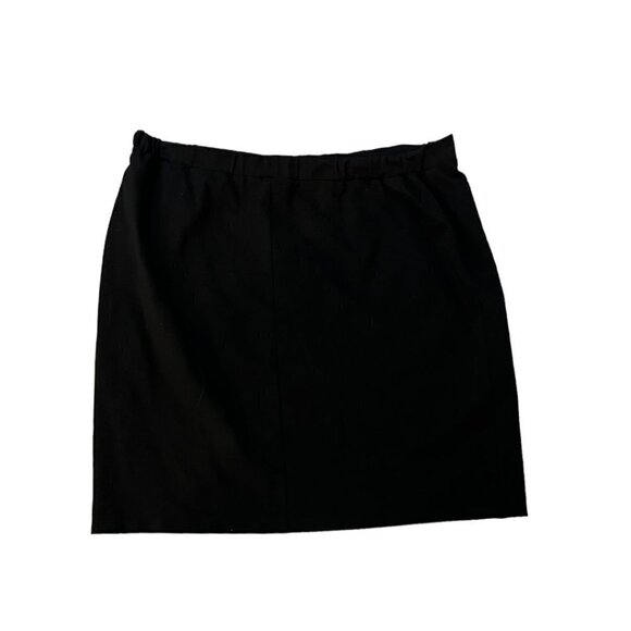 Frank Walder Plus Size 22 Black Skirt Elastic Waist Knee Length - Picture 2 of 4